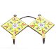 Yellow And Turquoise Ceramic Flower Tiles Hooks